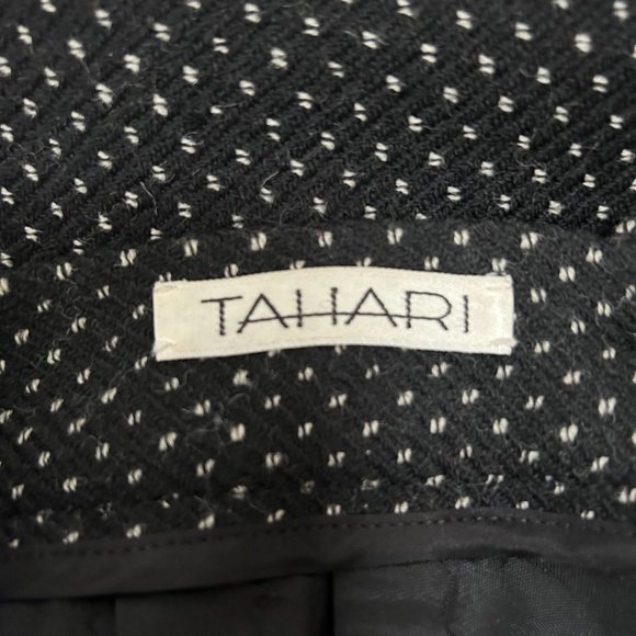 TAHARI Black Textured Wool Skirt Suit Set with Cord Detail - Picture 5 of 11